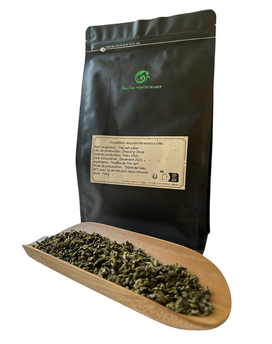 thé vert chinois perlé, thé Gunpowder